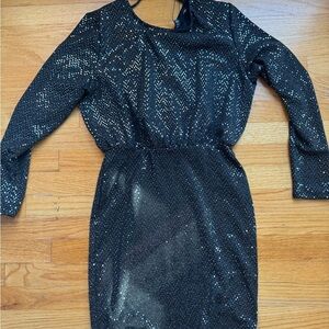 Vero Moda Black Sparkle Long Sleeve Dress